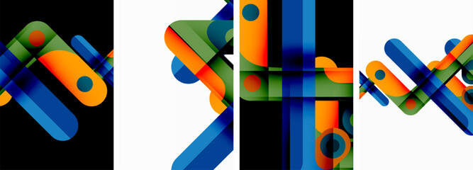 Vector illustrations of abstract geometric background designs for poster, wallpaper or landing page