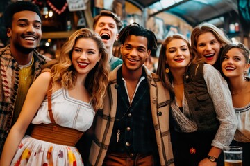 Global Oktoberfest Joy: Young Visitors from Around the World Celebrating and Enjoying Festivities Together, Generative AI