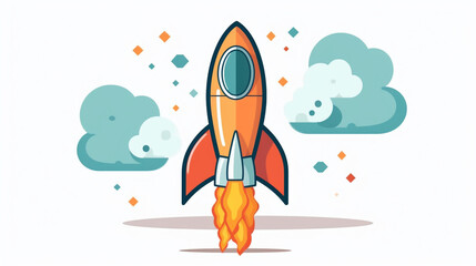 Cartoon style rocket UI imag