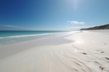 Fototapeta na wymiar broad beach background with white sand