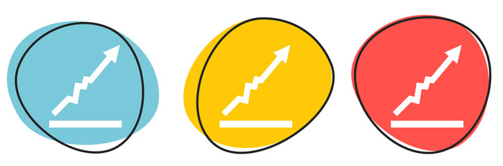 Button Banner für Website oder Business: Anstieg, Wachstum oder Diagramm mit steigendem Pfeil
