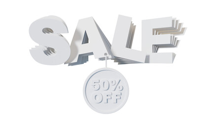 layered paper sale label text on transparent background