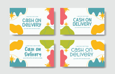 set Cash On Delivery social media post promoted. vector design