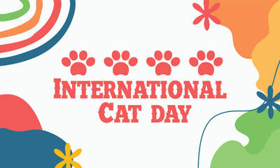 Fototapeta na wymiar international cat day banner social media post. vector design