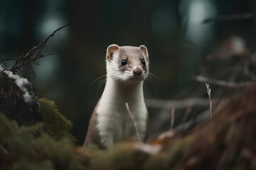 Stoats in the Enchanting Boreal Forest. Generative AI