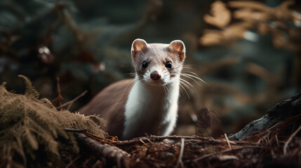 Stoats in the Enchanting Boreal Forest. Generative AI