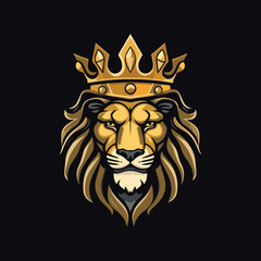 A lion head crown mascot