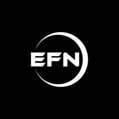 EFN letter logo design with black background in illustrator, cube logo, vector logo, modern alphabet font overlap style. calligraphy designs for logo, Poster, Invitation, etc.