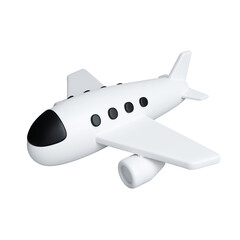 3D air plane, Tourism and travel concept, minimal style, Flat . icon isolated on white background. 3d rendering illustration. Clipping path..
