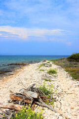 Beautiful wild beach on Proizd, tiny island in southern Croatia.