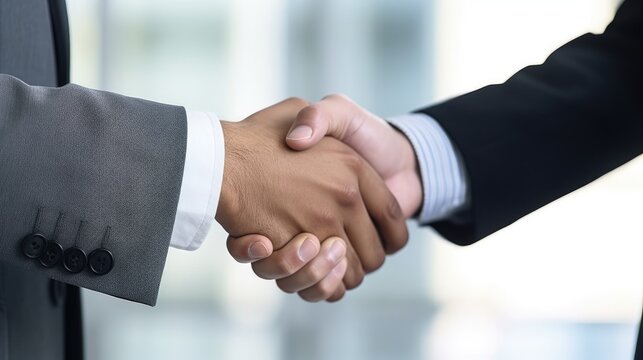 Shaking hands of two business people generated ai