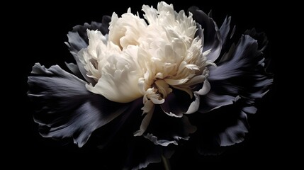 Dark peony flower luxury background. Generative AI