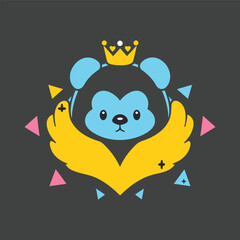 Head bear king logo design inspiration