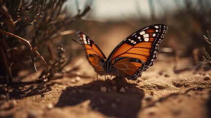 Obraz premium iceroy Butterfly's Camouflaged Beauty. Generative AI