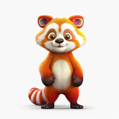 Obraz premium Red panda drawn 3d cartoon style