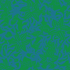 Green Floral Seamless Pattern Background
