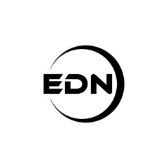 EDN letter logo design with white background in illustrator, cube logo, vector logo, modern alphabet font overlap style. calligraphy designs for logo, Poster, Invitation, etc.