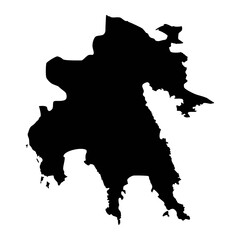 Peloponnese region map, administrative region of Greece. Vector illustration. - obrazy, fototapety, plakaty