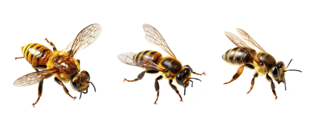 set of isolated illustrations bee. Created with Generative AI