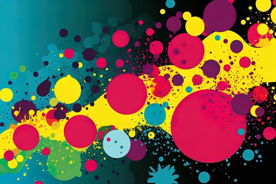Fondo colorido con burbujas, estilo pop. AI generative