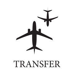 Transfer flight icon symbol, Symbol for information board airport, airport board icon vector.