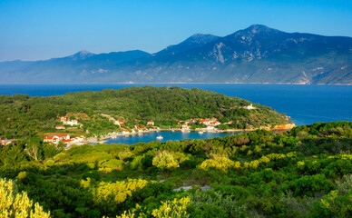 coast of Samos island,Greece - 615412975