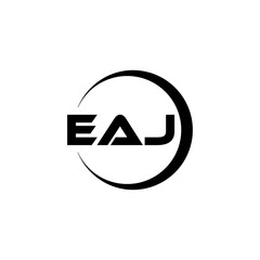 EAJ letter logo design with white background in illustrator, cube logo, vector logo, modern alphabet font overlap style. calligraphy designs for logo, Poster, Invitation, etc.