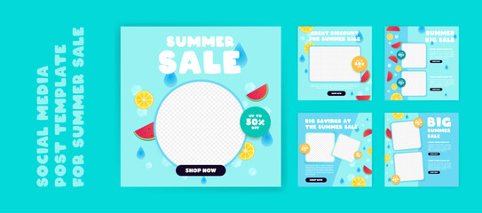 Summer Sale promotion banner for advertising marketing on social media, websites and online marketplaces