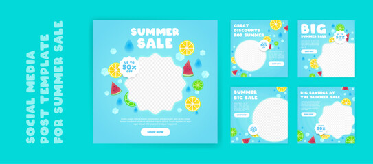 Summer Sale promotion banner for advertising marketing on social media, websites and online marketplaces