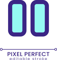 Pause pixel perfect RGB color ui icon. Multimedia player control. Stop playing. Simple filled line element. GUI, UX design for mobile app. Vector isolated pictogram. Editable stroke. Poppins font used
