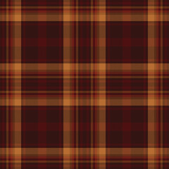 Plaid seamless pattern in red. Check fabric texture. Vector textile print.