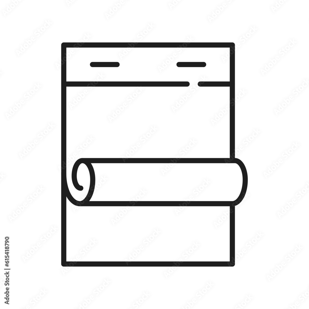 Poster Calendar blank page, tear-off paper agenda template outline icon. Vector planning diary sticker line art design element. Notebook planner, notepad mockup