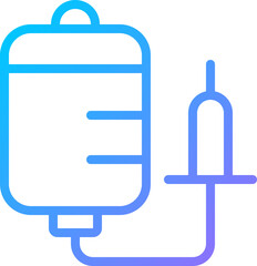 Intravenous therapy pixel perfect gradient linear vector icon. Medicine administration method. Infusion procedure. Thin line color symbol. Modern style pictogram. Vector isolated outline drawing