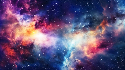 Obraz na płótnie Canvas Colorful galaxy deep space created with Generative AI