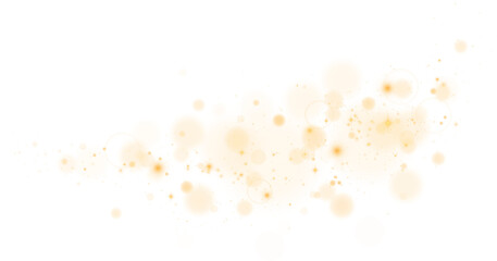 Golden glitter wave abstract illustration. Golden stars dust trail sparkling particles isolated on transparent background. Magic concept. PNG.