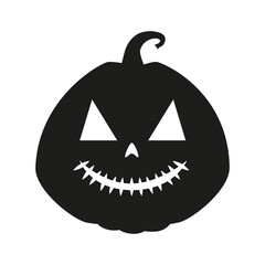 Funny Halloween pumpkin silhouette. Illustration on transparent background
