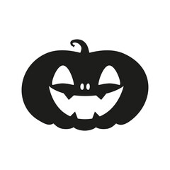 Funny Halloween pumpkin silhouette. Illustration on transparent background