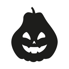 Funny Halloween pumpkin silhouette. Illustration on transparent background