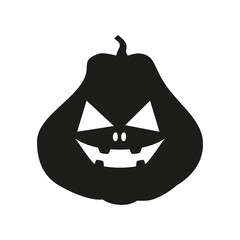 Funny Halloween pumpkin silhouette. Illustration on transparent background