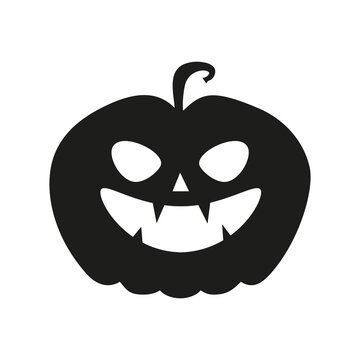 Funny Halloween pumpkin silhouette. Illustration on transparent background