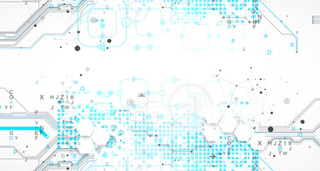 Abstract background on technological and scientific topics. CPU concept.