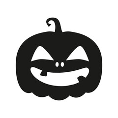 Funny Halloween pumpkin silhouette isolated on a white background. Vector illustration