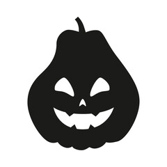 Funny Halloween pumpkin silhouette isolated on a white background. Vector illustration