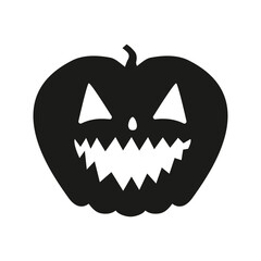 Funny Halloween pumpkin silhouette isolated on a white background. Vector illustration