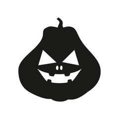 Funny Halloween pumpkin silhouette isolated on a white background. Vector illustration