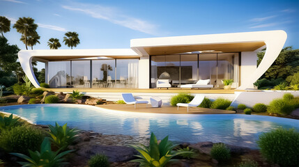 Fototapeta premium luxury resort pool
