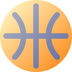Basketball match pixel perfect flat gradient color ui icon. Team game competition. Sports equipment. Simple filled pictogram. GUI, UX design for mobile application. Vector isolated RGB illustration