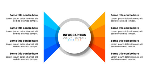 Infographic template. Circle with 8 steps and a title in the middle