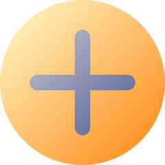 Fototapeta premium Add button pixel perfect flat gradient color ui icon. Circle with cross. Website interactive element. Simple filled pictogram. GUI, UX design for mobile application. Vector isolated RGB illustration
