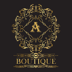  Boutique, Cafe, Hotel, Heraldic, Jewelry, Fashion and other vector illustration. Retro Royal Vintage Shields Logotype set. Vector calligraphyc Luxury logo design elements. 